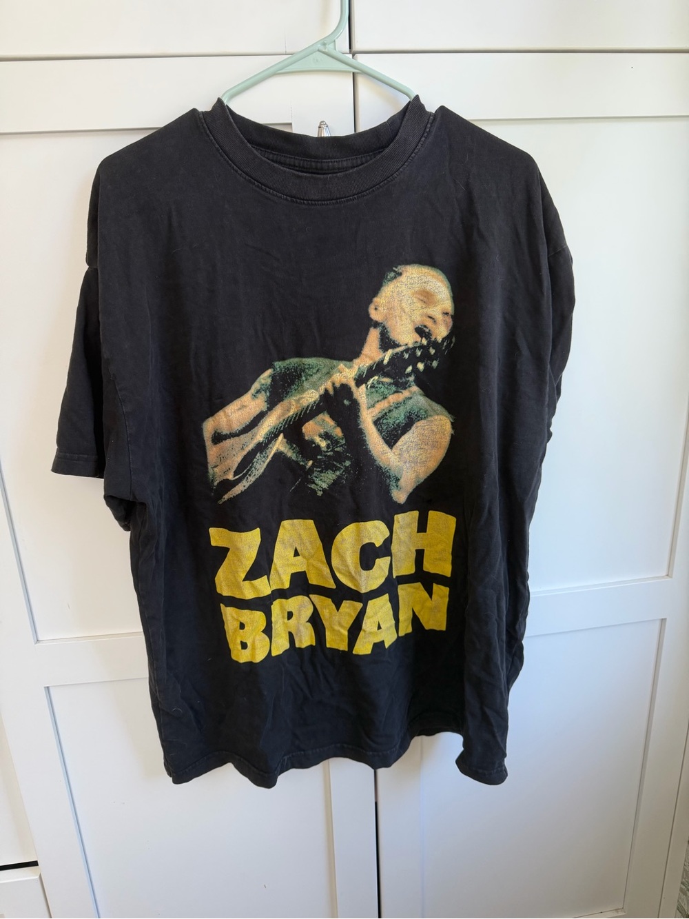 Black Graphic Short Sleeve Tee with Yellow Print